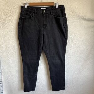 loft curvy skinny jeans womens size 12 black‎